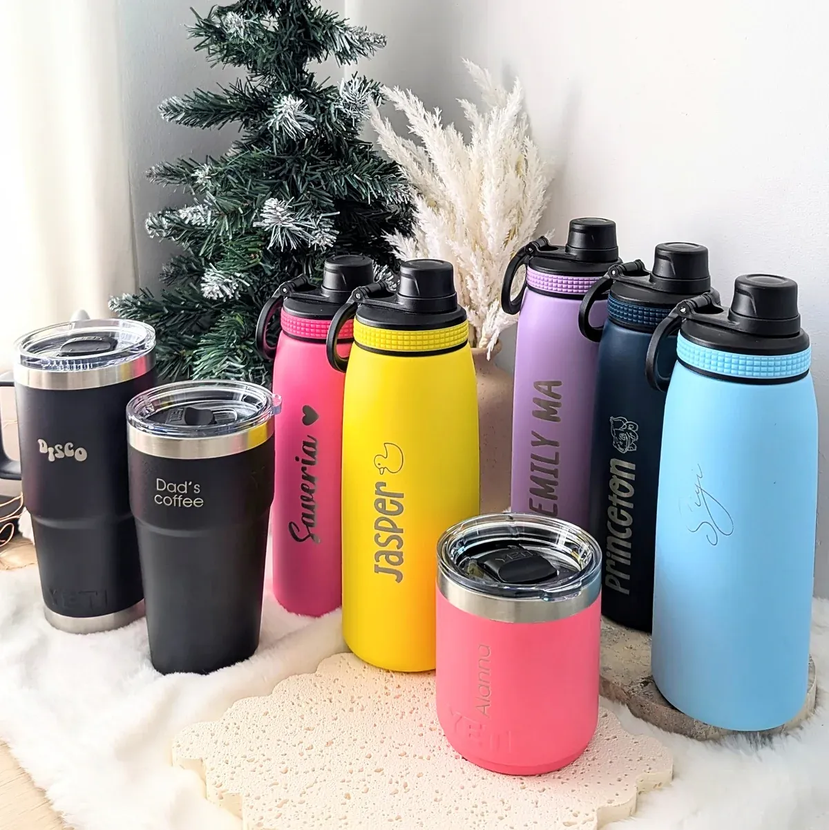 Ejemplo de varias botellas personalizadas para pedidos recurrentes